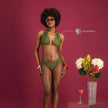 DAHLIA OLIVE - ENSEMBLE MAILLOT MENSTRUEL RÉVERSIBLE- FLUX LÉGER À MOYEN
