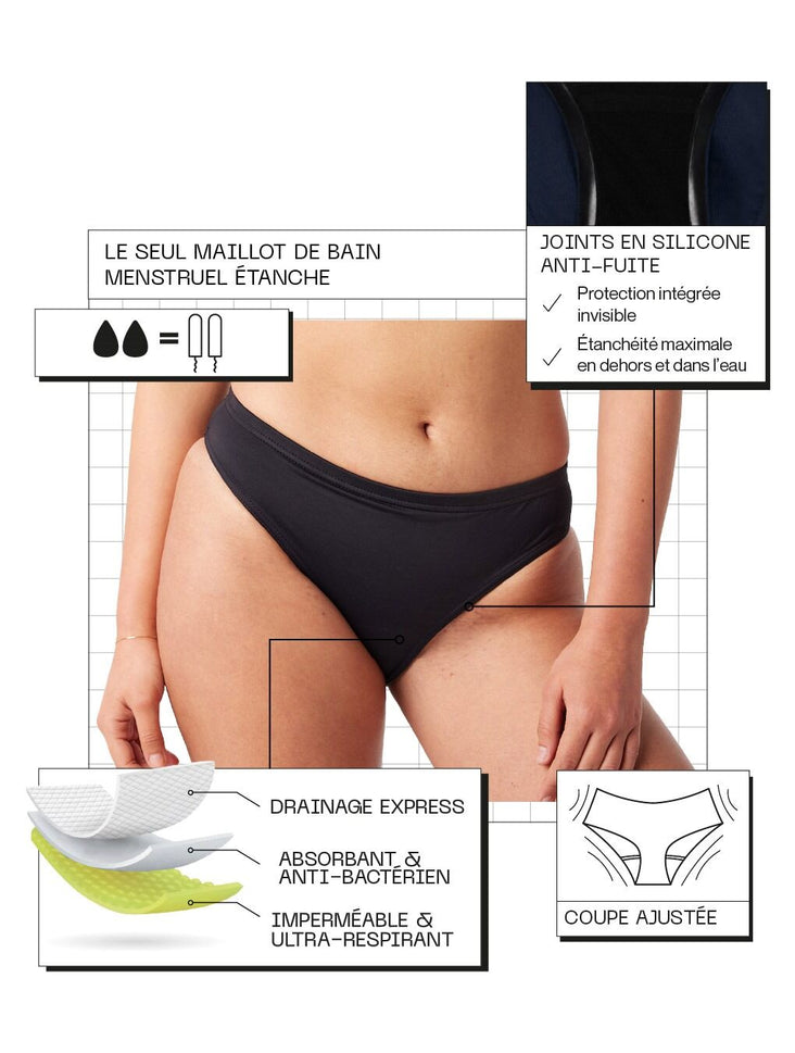 BAS MAILLOT MENSTRUEL HÉLÉADES- FLUX MOYENS - Image 5