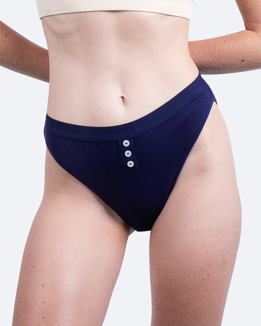 CULOTTE MENSTRUELLE CHEEKY MAILLE BLEUE I FLUX MOYEN