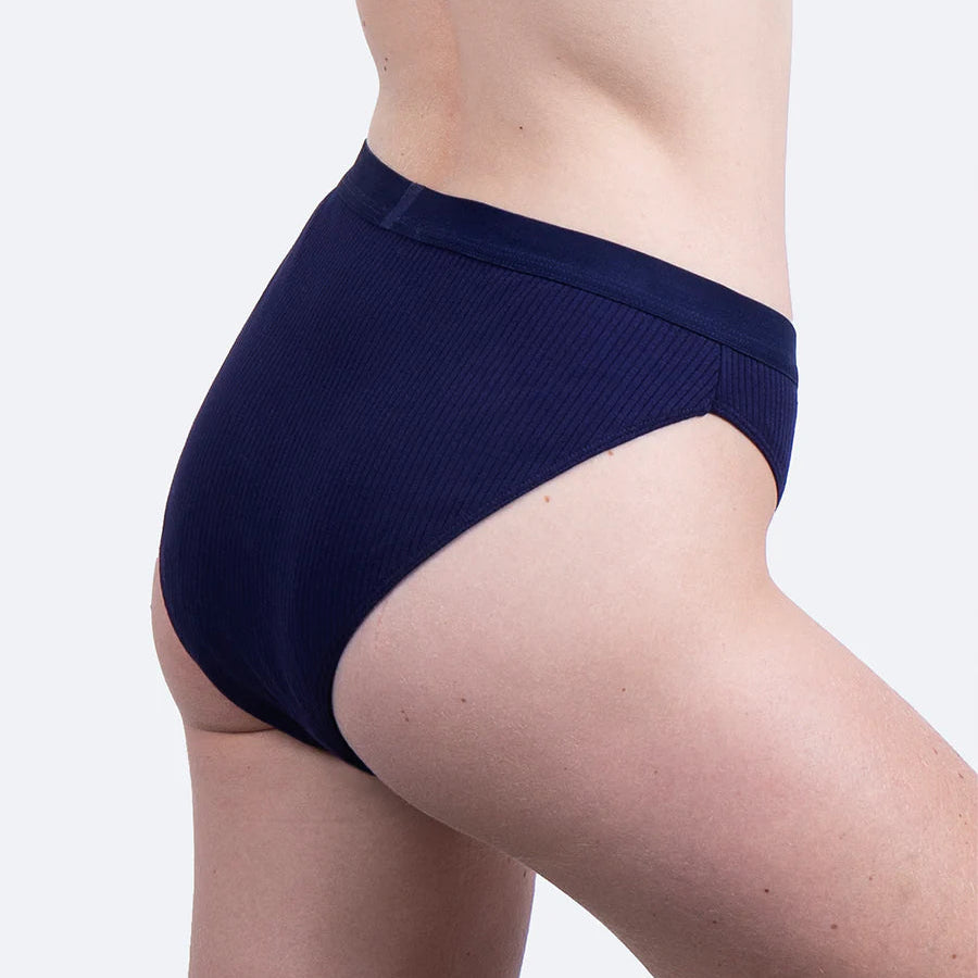 CHEEKY - CULOTTE MENSTRUELLE MAILLE BLEUE I FLUX MOYEN