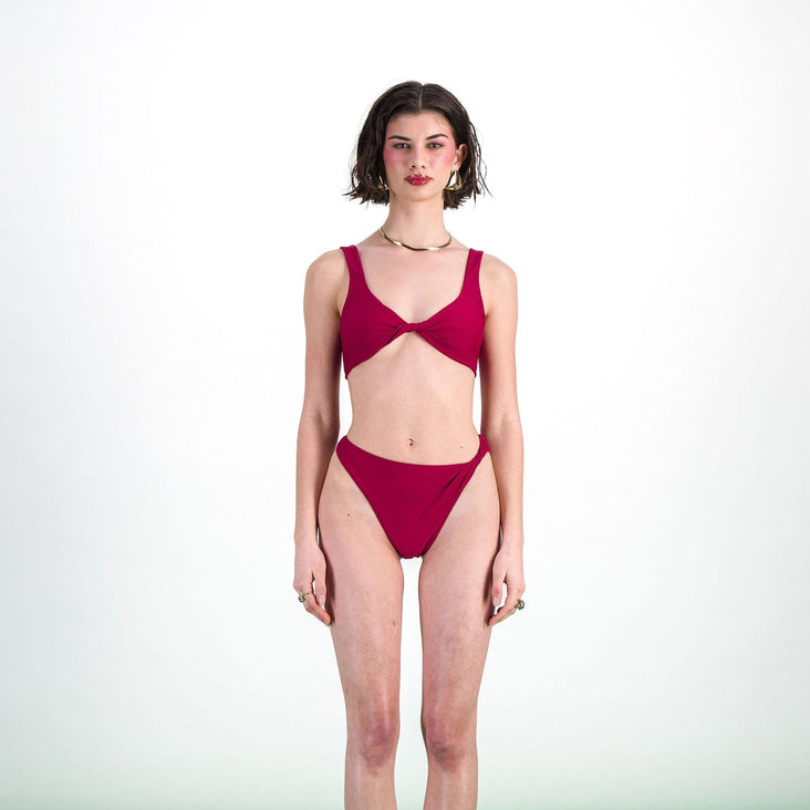 MAILLOT MENSTRUEL - CALYPSO TWISTÉ VINO - FLUX LÉGERS À MOYENS