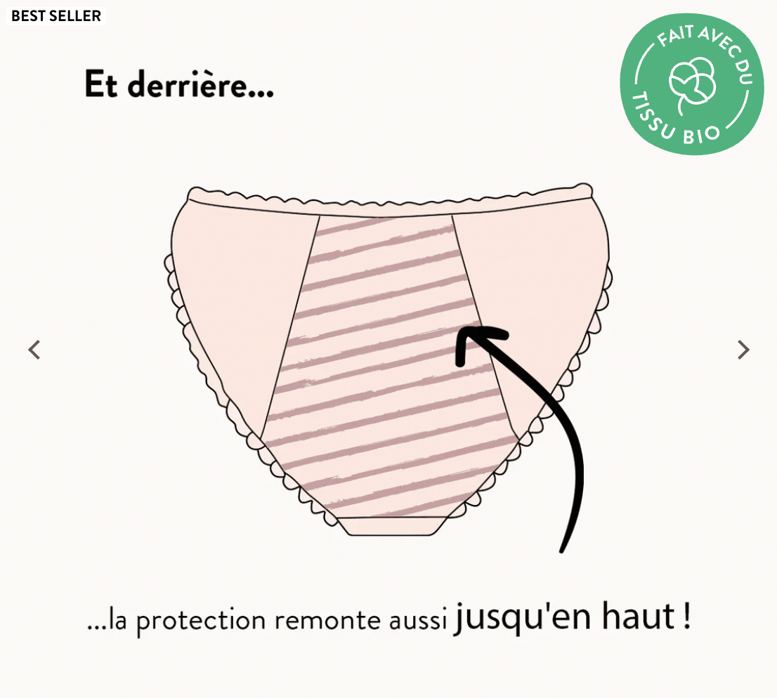 CULOTTE MENSTRUELLE SIDONIE | FLUX ABONDANT