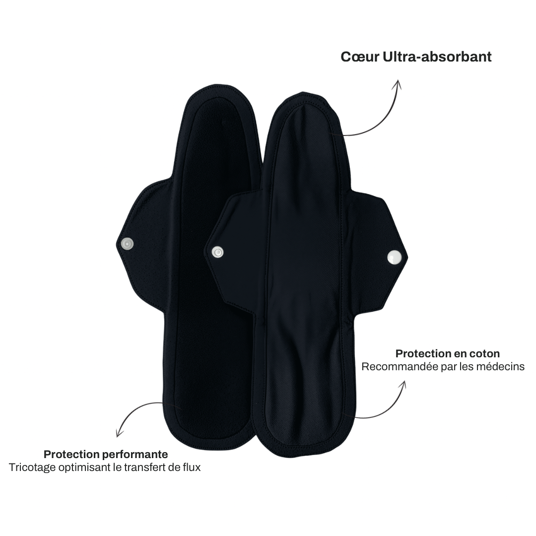 PACK DÉCOUVERTE - BAS DE MAILLOT ; CULOTTE ET PADS MENSTRUELS - FLUX LÉGER À MOYEN