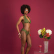 DAHLIA OLIVE - ENSEMBLE MAILLOT MENSTRUEL RÉVERSIBLE- FLUX LÉGER À MOYEN